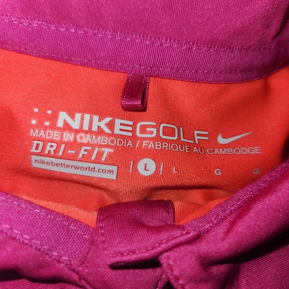 Nike Golf‎ Dri-FIT Polo Shirt Girls Large Pink Orange Athletic Top
